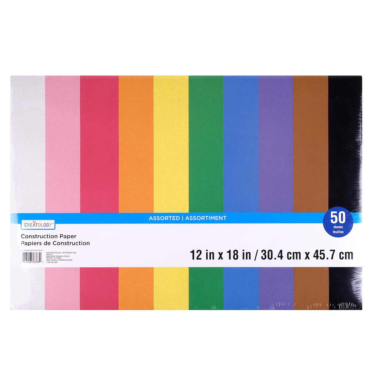 12 Packs: 50 ct. (600 total) 12" x 18" Construction Paper by Creatology®